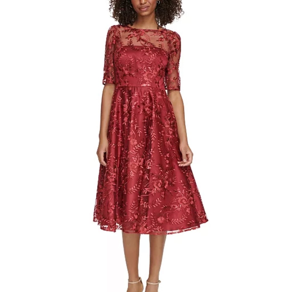 ELIZA J
Women's Embroidered Elbow-Sleeve Dress